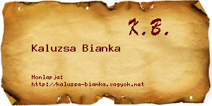 Kaluzsa Bianka névjegykártya